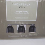Monteaux Lighting 3-LIGHT Vanity Fixture With Black Metal Shades 20". Fixed Price $27.49.