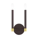 Livex Karlstad Light Sconce, Bronze With Satin Brass Accents 46882-07. Fixed Price $101.96.