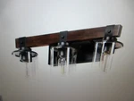 Hkmgt Farmhouse 18.5 In. 3-LIGHT Walnut And Black Bathroom Vanity. Fixed Price $49.45.