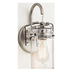 Kichler Brinley 1-LIGHT Brushed Nickel Wall Sconce W/ Clear Glass Shade. Fixed Price $40.95.