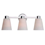 Kenroy Home 3-LIGHT Bathroom Vanity Polished Nickel Hardwired Fixture, White. Fixed Price $77.80.