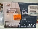 Hampton Bay NB23307 Cade 11.7 In 2-LIGHT Brushed Nickel Bathroom Vanity. Fixed Price $34.99.