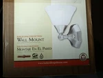 Design House 517912 Barcelona 1-LIGHT Wall Mount Satin Nickel Finish W/ Frosted. Fixed Price $23.90.