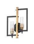 Maxim Flambeau 2-LIGHT Wall Sconce In Black And Antique Brass. Fixed Price $234.00.