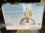 Kichler Industrial Frosted Glass Dome Led Pendant Light 0816177 Nickel Finish. Fixed Price $62.69.