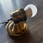Antique Brass Wall Sconce Led Warm White A19 Bulb Metal Indoor Mount. Fixed Price $14.00.