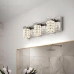 Artika Crystal Cube 3 Led 21" Vanity Light, Brushed Nickel, Available. Fixed Price $74.99.