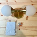 Rrtyo North 6.4 In. 2-LIGHT Gold Bubble Modern Wall Sconce W/ Opal Glass Globes. Fixed Price $60.00.