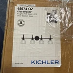 Kichler Avery 33.25" Light Bathroom Vanity In Olde Bronze, 45974OZ. Fixed Price $134.99.