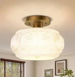 Oykyohei Ceiling Light Fixture - Elegant Glass & Gold Finish. Fixed Price $25.00.
