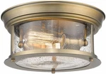 Elegant 2-LIGHT Flush Mount Fixture 11" Round Clear Seedy Glass Design. Fixed Price $270.99.