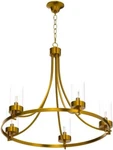 Wuzups 5-LIGHT Wagon Wheel Chandelier Rustic Gold Pendant. Fixed Price $50.00.