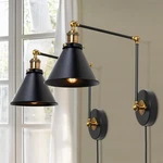 Black Gold Swing Arm Wall 2 Pack, Modern Sconces Lighting Plug-in.... Fixed Price $37.34.