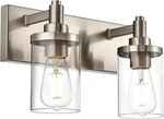 Tuluce 2 Lights Vanity Wall Brushed Nickel Bathroom Fixture With Cle. Fixed Price $49.00.