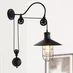 Industrial Warehouse Gooseneck Wall Sconce Light Fixture Pulley Shade Cage Lamp. Fixed Price $59.90.