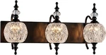 Black 3 Lights Vanity Fixtures, Modern Bathroom Lighting With Thick Crysta. Fixed Price $161.99.
