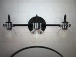 Lnc Modern 22 In. 3-LIGHT Black Bathroom Vanity With Clear Globe Shades. Fixed Price $44.95.