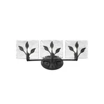 Golden Calla 3-LIGHT Vanity, Natural Black/hammered Water Glass 3160-BA3NB-HWG. Fixed Price $299.99.