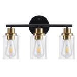 Merra HCF-4030-BG 3-LIGHT Modern Matte Vanity-light. Black-gold. Fixed Price $36.00.