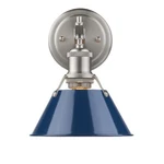 Golden Orwell Light Bath Vanity, Pewter, Navy Blue Shade 3306-BA1PW-NVY. Fixed Price $129.99.
