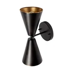 Mercana Eris Ii 7.3X12.6 Black Metal W/gold Accent Double-cone Wall Sconce. Fixed Price $78.99.
