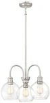 Quoizel Soho 3-LIGHT Brushed Nickel Clear Glass Globe Chandelier LWS3235A. Fixed Price $22.72.