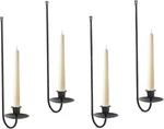 Black Wall Candle Holder Set Of 4, Stylish Metal Mount Single-arm 4PCS. Fixed Price $50.33.