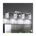 Bathroom Light Fixtures, 4 Brushed Nickel Vanity Over Mirror, 3 C.... Fixed Price $126.32.