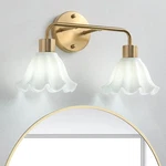 2 Gold Brass Bathroom Fixture,brush Vanity Lighting Over Mir.... Fixed Price $70.22.