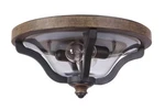 Textured Black Whiskey Barrel Two Light Outdoor Flushmount From The Ashwood. Fixed Price $242.70.
