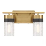 Savoy House Brickell 2LT Bathroom Vanity Light, Brass/black 8-3600-2-322. Fixed Price $202.00.