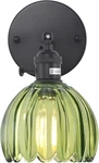 Adjustable Vintage Black Wall Sconce With Green Tulip Glass Shade. Fixed Price $62.99.