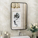 16X24 Inch Black Metal Framed Recessed Medicine Cabinet With Mirror. Fixed Price $234.99.
