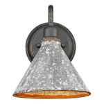 Golden Lighting 0877-1W Jasper 10" Tall Wall Sconce Antique Black Iron /. Fixed Price $144.00.