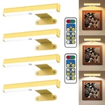4PACK Wireless Picture Light With Remote,battery Operated Wall Sconces For Wa.... Fixed Price $37.70.