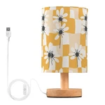 Fustylead Hippie Orange And White Daisy Flowers Bedside Table Lamps With Usb .... Fixed Price $43.18.