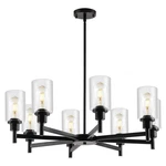 9MMML Farmhouse 8-LIGHT Glass Chandelier, Modern Black For Kitchen.... Fixed Price $151.43.