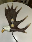 Moose Antler Wall Sconce 11"T Light Pin Up Eagle Head Sculpture Resin No Shade. Fixed Price $30.00.