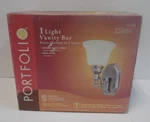 Portfolio Antique Nickel Finish Opal Glass 1 Light Vanity Bar 25886. Fixed Price $18.19.