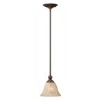 Hinkley Lighting Model# 4667BR "bolla" Pendant Light-olde Bronze W/ Amber Shade. Fixed Price $45.00.