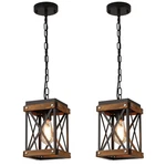 Rkucsr 2 Pack Rustic Farmhouse Wood Pendant Fixture One-light Adjustable. Fixed Price $120.45.