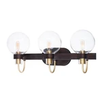 Maxim Lighting Bauhaus Bath Vanity, Bronze/satin Brass - 30513CLBZSBR. Fixed Price $198.40.