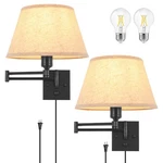 Trlife Dimmable Wall Plug In, Sconces Set Of Two Large, Beige. Fixed Price $100.99.
