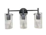 Zarbitta, 3 Light, Bathroom, Vanity, Fixture, Black Matte, Clear Glass. Fixed Price $38.99.