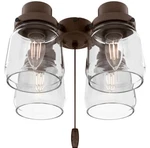 Hunter Original Series Chestnut Brown Glass 4 Light Mason Jar Fixture. Fixed Price $159.00.