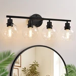 4-LIGHT Bathroom Fixtures, Black Lights Over Mirror With Clear.... Fixed Price $72.27.