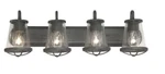Hdc Georgina 4-LIGHT Vanity Fixture With Clear Seeded Glass Shades. Fixed Price $44.99.