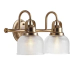 Jonathan JYL7408B Classic 2-LIGHT Brass Gold Vanity With Clear Textur.... Fixed Price $66.89.