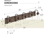 Zeyu 5-LIGHT Modern Vanity Fixture With Clear Glass Oil Rubbed Bronze 36". Fixed Price $39.99.