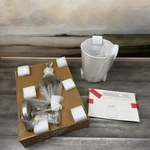 Pottery Barn Remington Iron Shaded Sconce Light Tumbled Brass White Ob. Fixed Price $109.95.